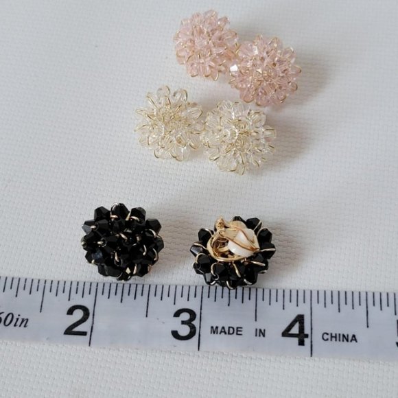 Clip On Sparkly Beaded Earrings - Picture 3 of 5